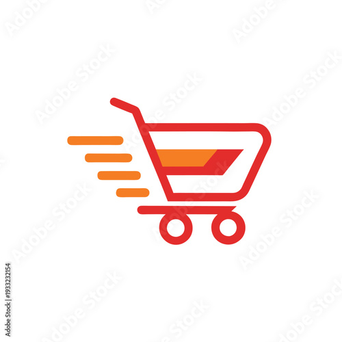 Minimalist Abstract Cart and Arrow Logo for Fast Shopping