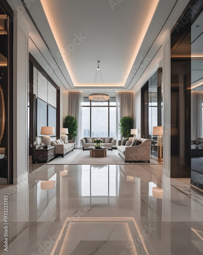 Real estate luxury interior with natural light