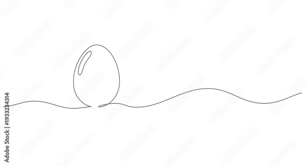 Obraz premium Single Whole Organic Egg Simple Minimalist Continuous Line Art Drawing Vector