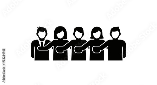 Group of people standing together in solidarity.