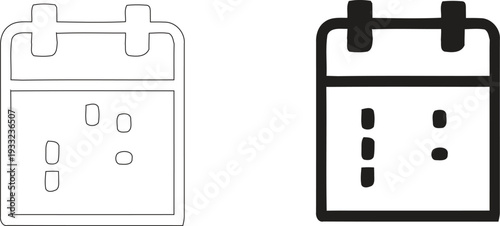 Monthly Calendar Schedule Icon, Event Planner and Date Tracking Symbol, 4k High Quality Minimalist Appointment Vector Illustration