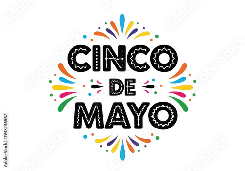 Cinco de mayo celebration logo with colorful design elements