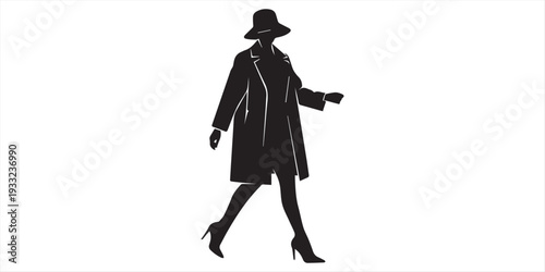 Elegant Woman Striding Confidently With Flowing Hair And Sunglasses