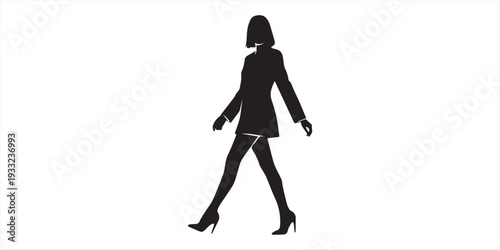 Elegant Woman Fashion Silhouette Walking Confidently