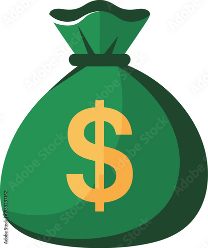 Money bag with dollar sign, vector illustration, finance symbol, money icon, currency sign, financial concept