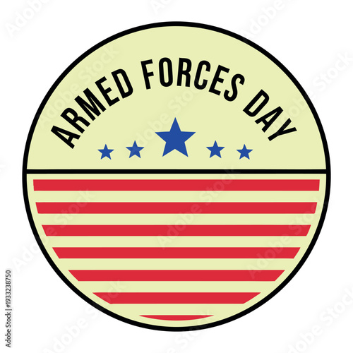 Wallpaper Mural Armed Forces Day badge with American flag design and stars Torontodigital.ca