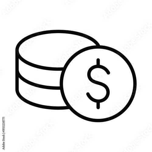 Stack of coins with dollar sign representing currency wealth savings investment and financial assets essential for budgeting and economic stability
