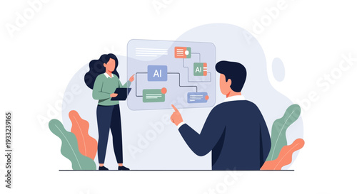 Man and Woman Discussing Business Plan.