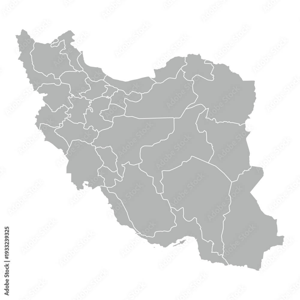 Fototapeta premium Grey Iran Map