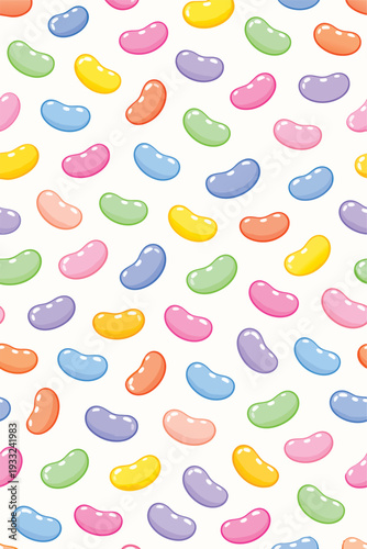 Jelly Bean Art Candy Color Colorful Background Jelly Beans Pattern Treat Taste Sweet Tasty Cute Happy Fun Joy Vector Print