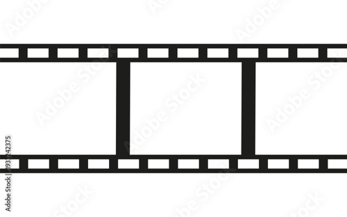 Film strip frame on gray background — cinema template design