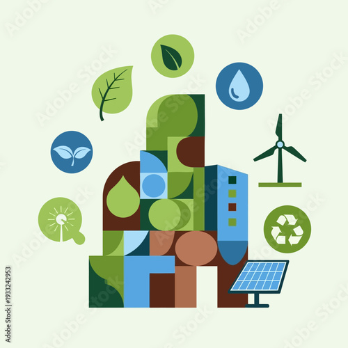 Eco Friendly Energy Solutions Logo Design.