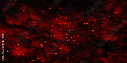 A fiery red and black abstract background features a burning inferno of heat and light with orange smoke and energy patterns in a loopable wallpaper design