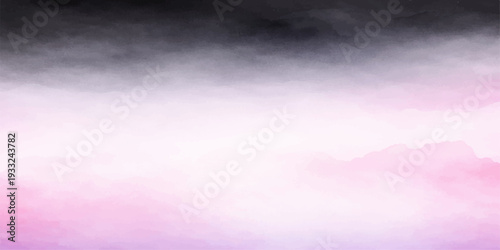 An abstract pink watercolor background featuring a dark storm texture where soft clouds and smoke blend with blue light and nature's motion for a celestial cloudscape design