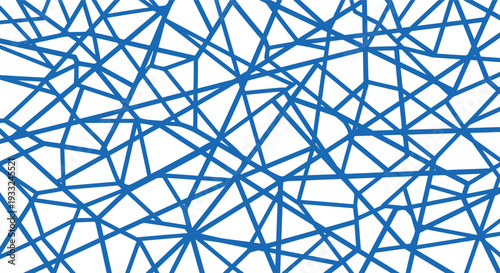 Abstract geometric pattern with intersecting blue lines on a beige background