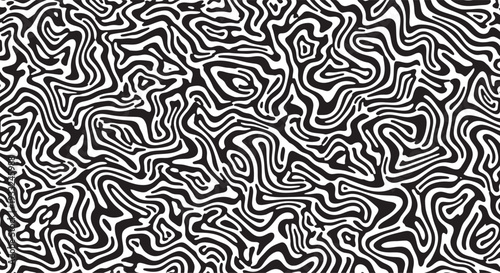 Black and white abstract topographic pattern