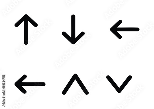 Clean and modern vector arrow icons for intuitive user interface design, offering essential directional navigation symbols for web and digital applications