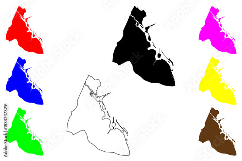 Sri Jayawardenepura Kotte city (Democratic Socialist Republic of Sri Lanka, Ceylon) map vector illustration, scribble sketch Kotte map