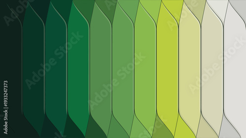 Striking gradient display featuring a sequence of vertically oriented, stylized, overlapping graphical elements showing color variation.