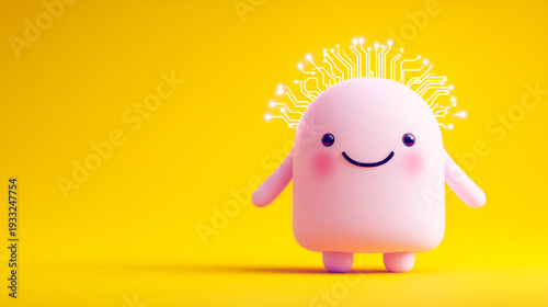 Cute ai character developing artificial intelligence