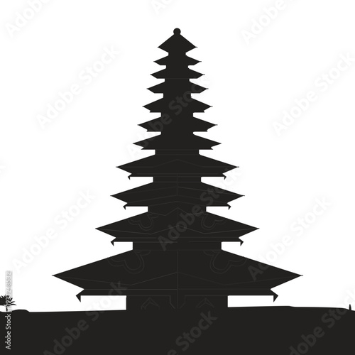 Nyepi Day dark Balinese pagoda silence concept