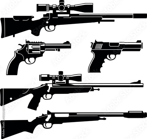 Firearms weapons guns rifles pistols hunting shooting sports equipment