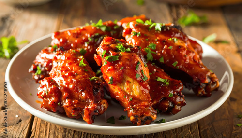 Delicious Glazed BBQ Chicken Wings with Herbs