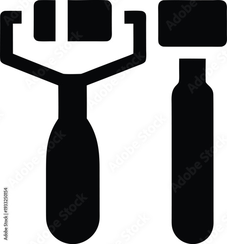 thermal regulating jade roller silhouette vector illustration on transparent background