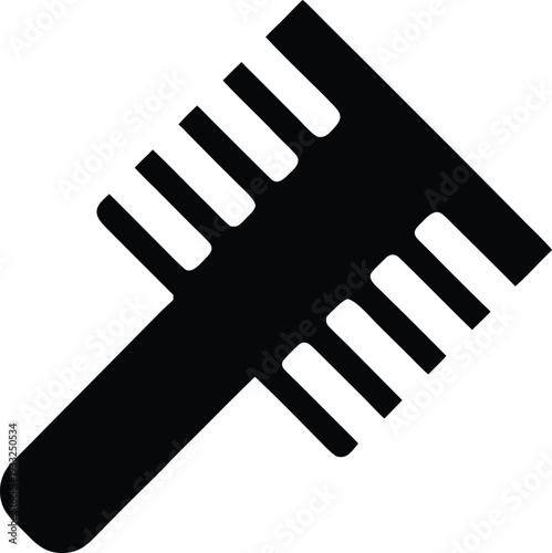 shedding comb with collection chamber silhouette vector illustration on transparent background