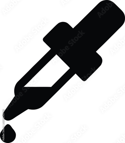 scalp oil dropper with precision tip silhouette vector illustration on transparent background