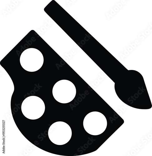 makeup color mixing palette disposable silhouette vector illustration on transparent background