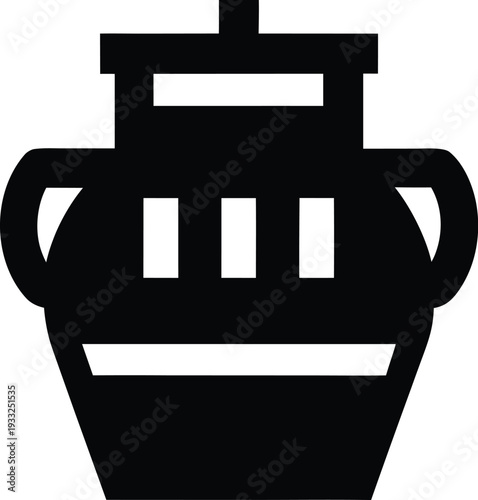 maasai red ochre clay pot silhouette vector illustration on transparent background
