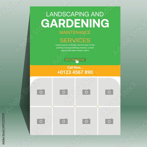 Grass Cutting and Tree Trimming Service Promotional Poster Template