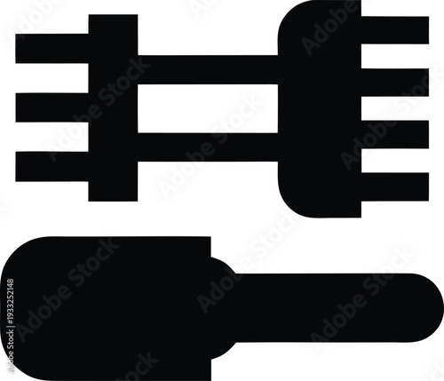 edge control brush gel duo silhouette vector illustration on transparent background