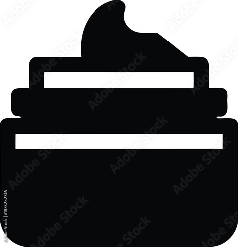 custom blended moisturizer jar silhouette vector illustration on transparent background