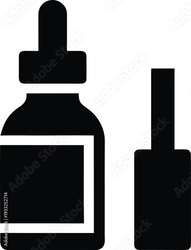 anti peeling nail sealant silhouette vector illustration on transparent background