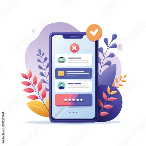 Mobile app showcasing user profile and social interaction features