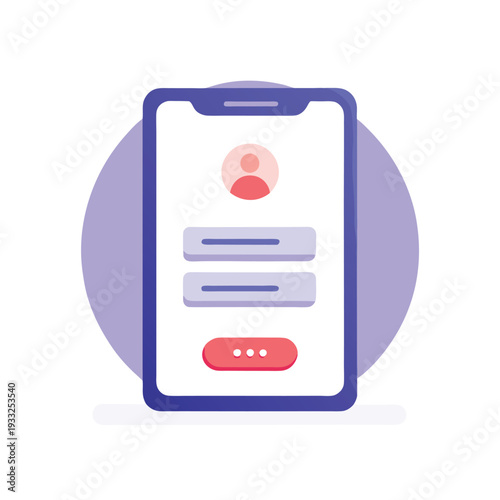 Mobile phone displaying a login interface with user icon and password fields