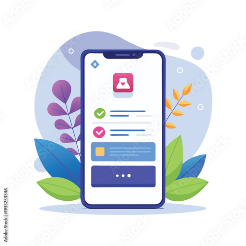 Mobile app displaying user verification and profile completion process