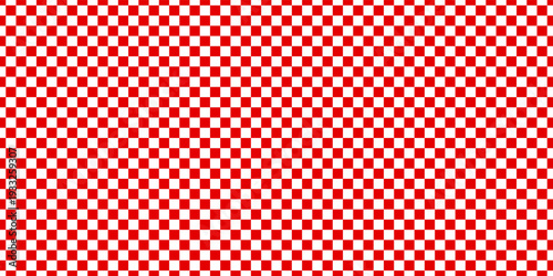 Red and white checkerboard pattern. Seamless vector design suitable for fashion, home wares and branding