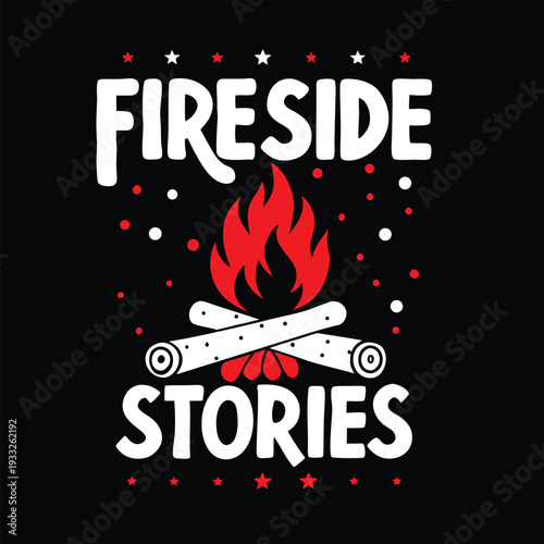 Fireside Stories Bold Outdoor Flame Forest T-Shirt Design