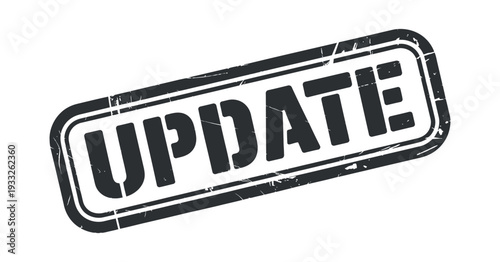 Update Stamp Textured Seal Label Message Word on White Background