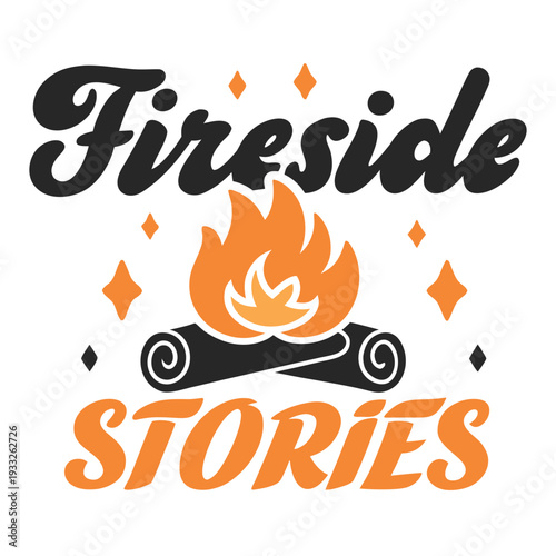 Fireside Stories Cozy Campfire Flame Outdoor T-Shirt Design