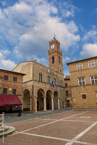 Wallpaper Mural The Palazzo Comunale in Pienza is a historic town hall building located in the central Piazza Pio II, directly opposite the cathedral. Pienza, Tuscany, Italy. Torontodigital.ca