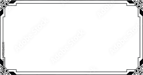 Elegant vintage frame with ornate corner decorations and symmetrical design elements Vector