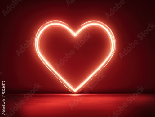 heart neon sign glowing isolated on a green background