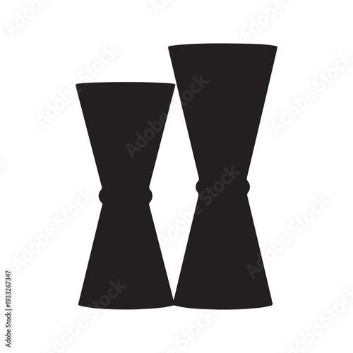 Double sided jigger silhouette vector art