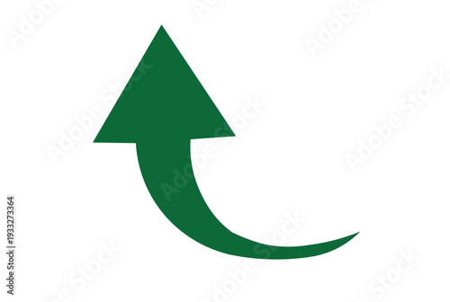 Green Curved Up Arrow: Indicating Growth, Progress, and Positive Movement