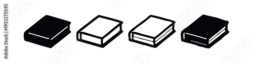 Isometric Book Icons Set, Stacked or Single Volumes. 3D Literature and Knowledge Symbols.