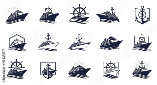 Collection of various nautical ship illustrations, perfect for maritime themes and designs.